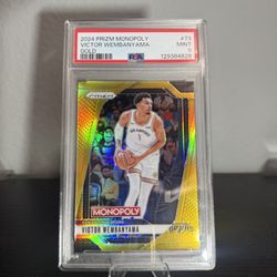 2024 Panini Prizm Monopoly Victor Wembanyama #73 Gold /49 PSA 9