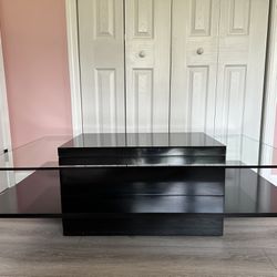 Modern Black And Glass Coffee Table 