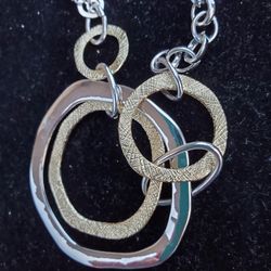 Premier Designs Long Silvercand Gold Tone New Necklace In Box