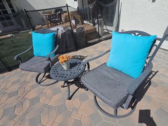 3 Piece Swivel Patio Chair Set