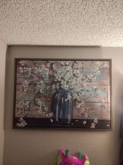 Framed Floral Canvas Wall Art