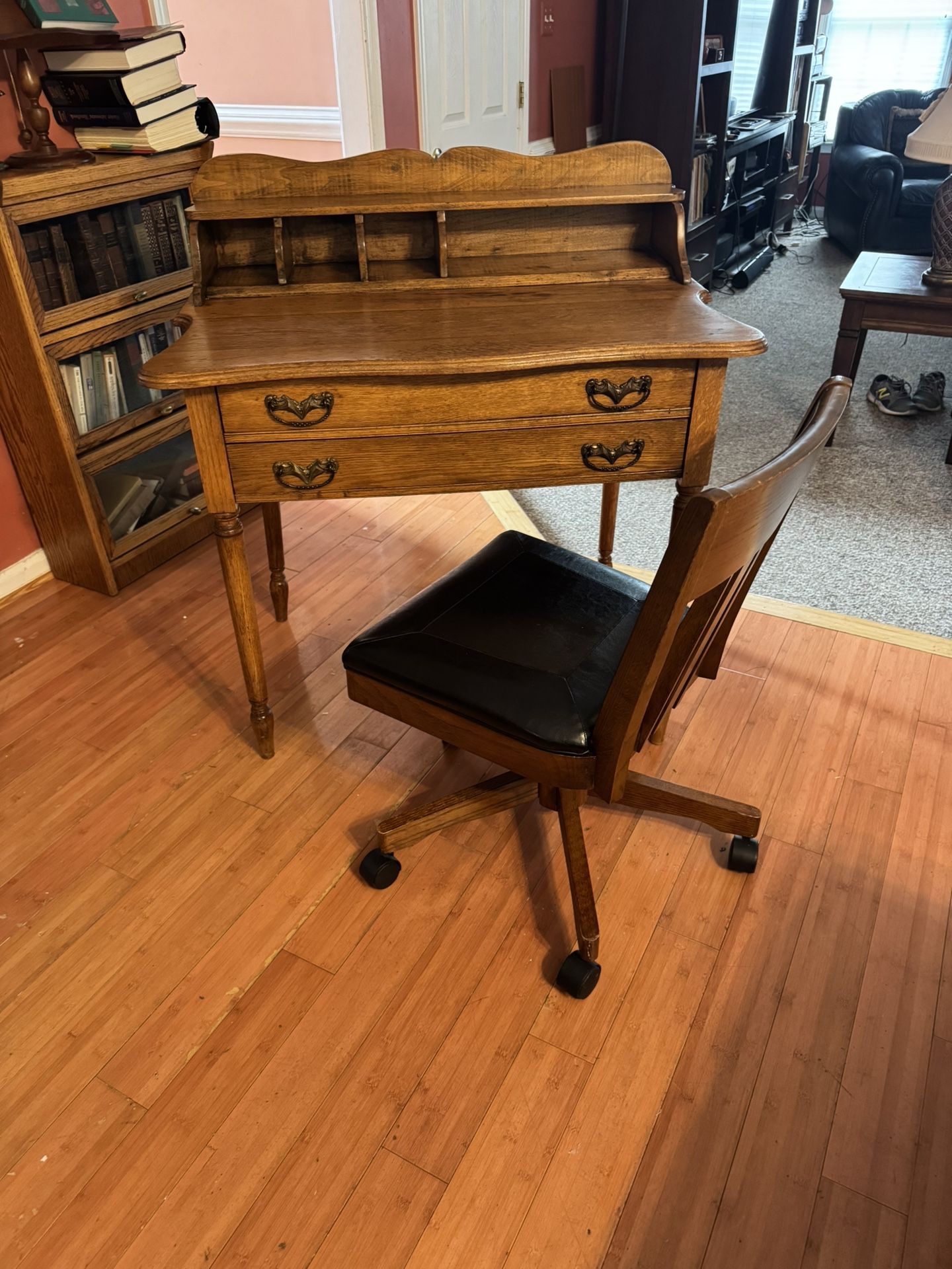 Vintage Rustic Desk & Swivel Chair