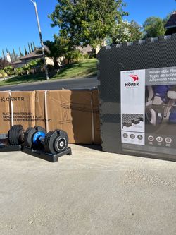 Premium Home Gym Bundle – XTERRA 25lb Adjustable Dumbbells, Centr Bench & Norsk Mats