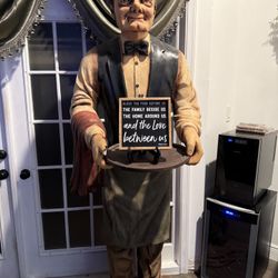 Full Size Butler Resin Statue 7ft