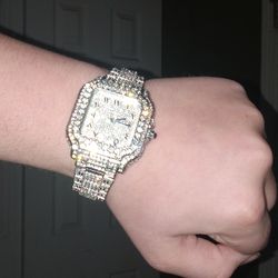 Cubic Zirconia Iced out "C" title watch