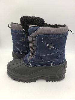 Totes Women Winter Snow Boots Size 6 blue/black Lace Up Galoshes