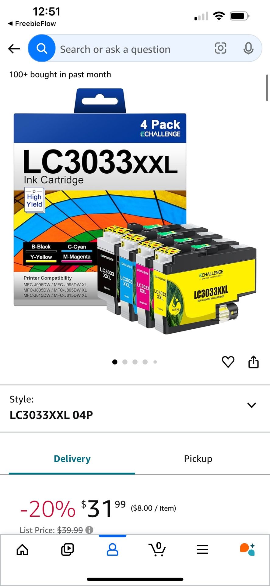 Ink Cartridge For Brother LC3033 Printer