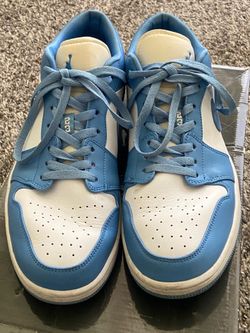 Air Jordan 1 Low “UNC” (University Blue/White), style code AO9944-441 men’s size 11