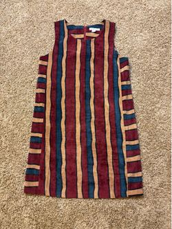 Loveriche Sleeveless Striped Corduroy Dress Womens Size Medium