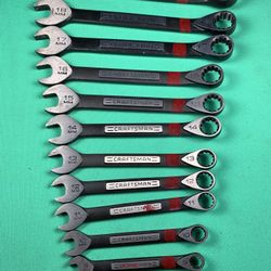 12pc. Craftsman Combination Black Wrench Metric 8mm-19mm Wrenches Mechanic Tools