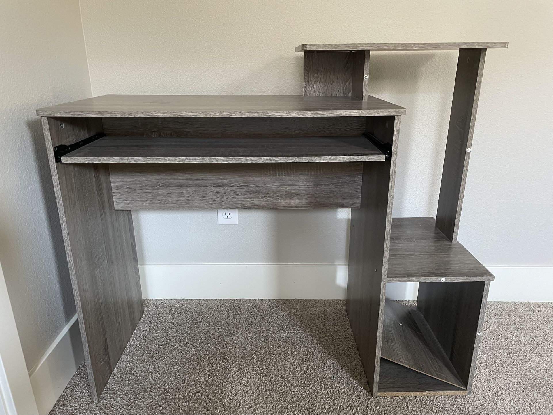 Computer Table with Storage Bin And Slide Out Keyboard Drawer