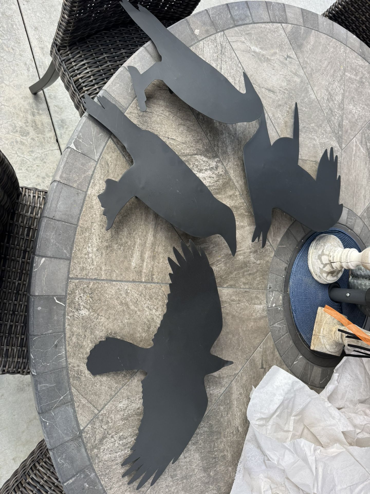 Halloween Decor - Set Of 4 Wall Mountable Ravens From Pottery Barn