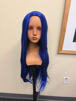 Beautiful blue synthetic hair wig new 26 inches long Beautiful blue synthetic hair wig new 26 inches long #7