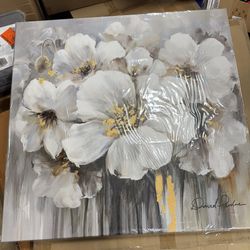 White flower wall art. 29x29. $30. New in packaging.