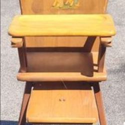 Vintage Wooden Child's High Chair LEHMAN