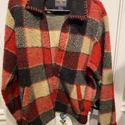 Ladies Size Medium Woolrich Red Plaid Jacket
