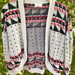 Womens Cardigan Sweater Sz MEDIUM Tribal