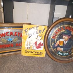 Birra Moretti Beer Mirror And Newcastle Ale Mirror Decor