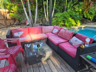 Patio Outdoor Backyard Seating Sectional Sofa Furniture 6 piece