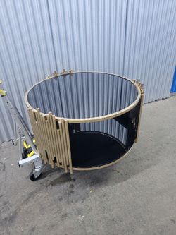 Modern Gold and Black Circular Accent Table