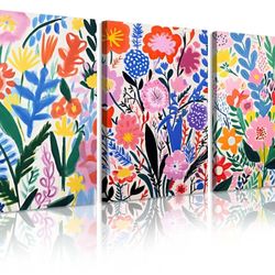 Matisse Flower Market Wall Art – Set of 3, 16x24” Canvas Floral Prints 3A-4