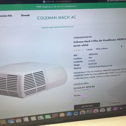 Boat Marine RV AC AIR CONDITIONER COLEMAN MACH 3 48203-066 WHITE COLD ROOF TOP Cash New  Trailer MOTORHOME New 