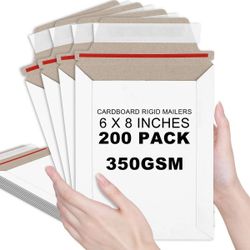 6x8 Rigid Mailers – Self-Seal Photo Shipping Envelopes 450 GSM Cardboard"