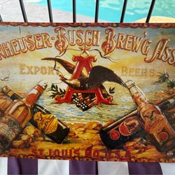 Vintage style metal Budweiser Sign