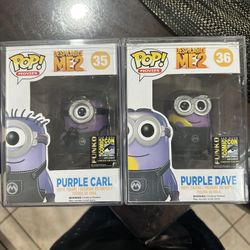 Funko Pop! Despicable Me 2 Purple Carl & Purple Dave #35 #36 SDCC 2014