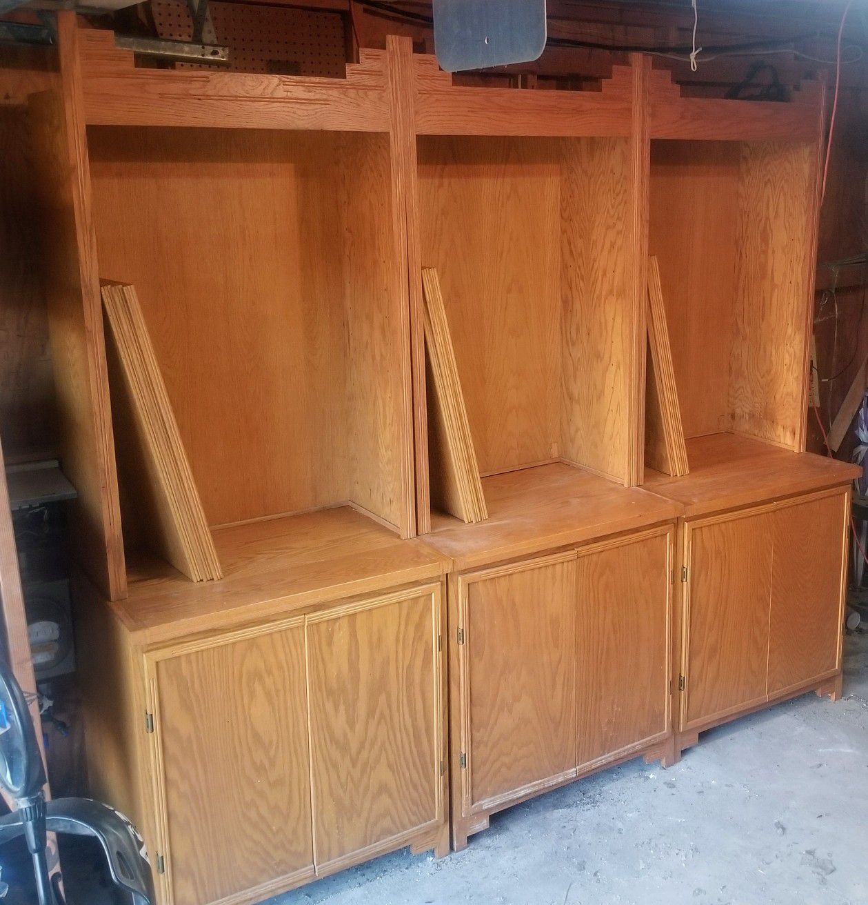 Nice Large Solid Oak Cabinets / Shelves