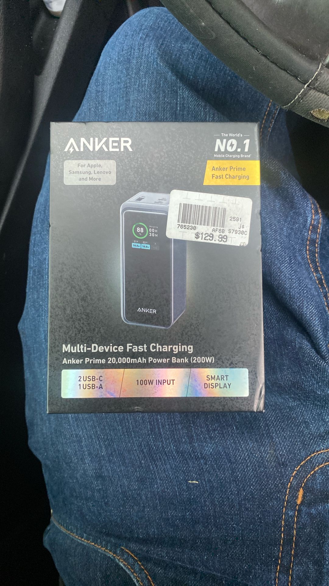 power bank portable charger 5000mah 5000 mAh Power Bank with LED Screen, 2 USB-A, Type-C, and Micro USB Ports,  Portable Rechargeable Battery for Travel