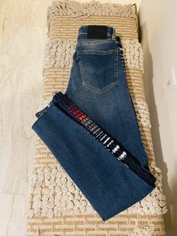 Women’s Black Label Levi’s 721 Made & Crafted Textured Side Striped Skinny Stretch Jeans Blue Size 26/30 