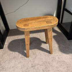 Wood Stool End Table