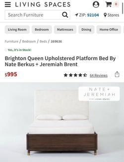Living Spaces | Queen Bed + Mattress