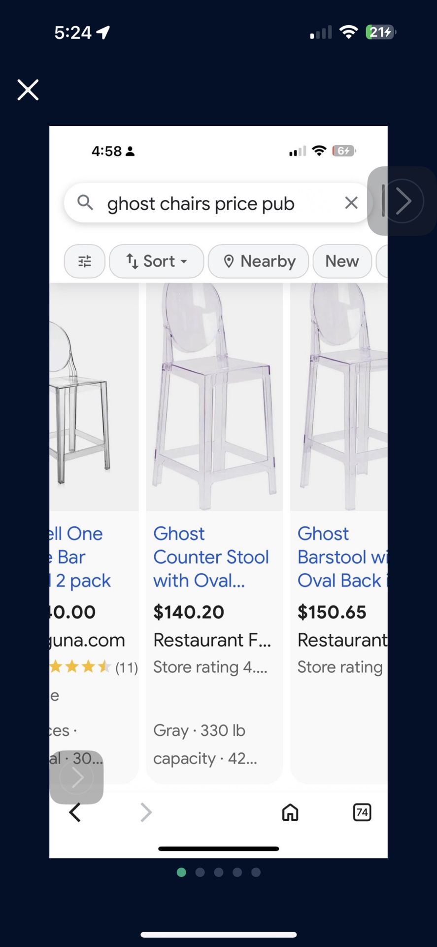 $60 LAS DOS! Two Ghost Chairs !