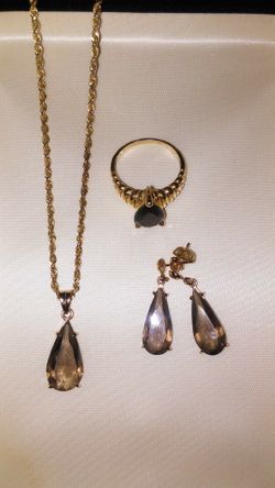 14kt Gold Smoky Quartz Set (5pcs)