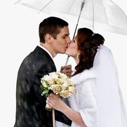 5 Wedding Party Clear Bubble Umbrellas 