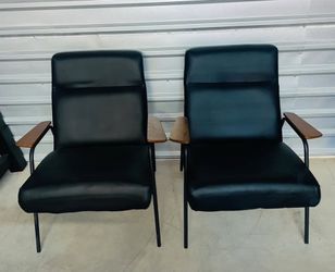 Pair of Sunpan black lounge chairs