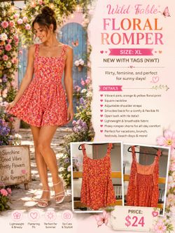 Wild Fable Floral Romper – Size XL – New With Tags 🌸