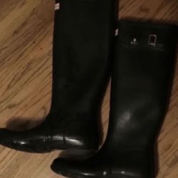 Hunter Tall Black Matte Rain boots- Size 8