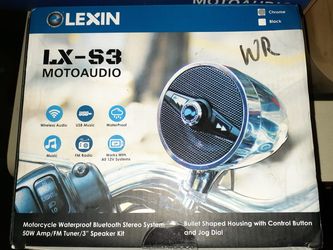 SMALL LEXIN BLUETOOTH SPEAKERS FOR YOUR MOTORCYCLE OR BIKE OR ATV OR EVEN YOUR CONSTRUCTION EQUIPMENT