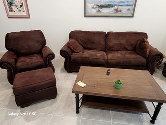 Ashley Microfiber Rustic Modern Sofa Set