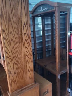 Wood Display Cabinets with Glass Doors