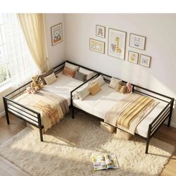 L SHAPE TWIN BED