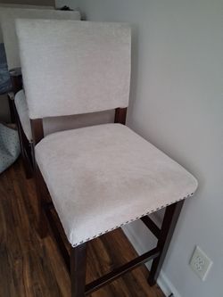 3 Beige Tall Bar Chairs