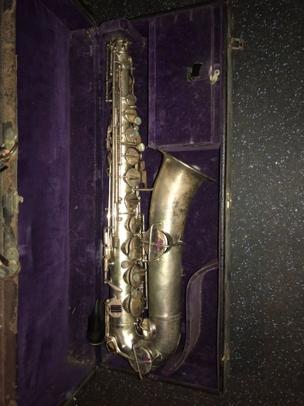 Vintage Silver 1920's Buescher Elkhart True Tone Saxophone