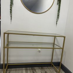 Gold Glass Console Table