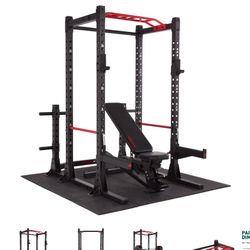 USED Ethos Gym Power Rack, Bench And Barbell For Sale
