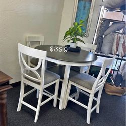 Gorgeous! 5-Pc White And Gray Counter Height Dining Set ✅ No Tax ✅