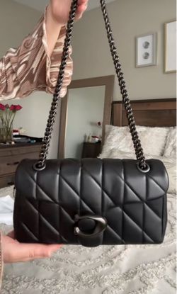 Coach 26 Tabby Black On black Leather Quilted Bag